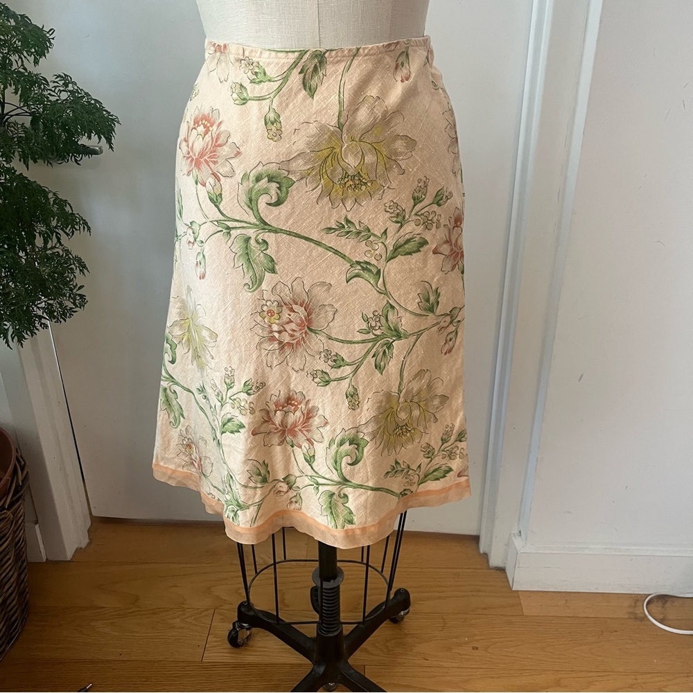 Vintage Linen Seaver Floral Skirt